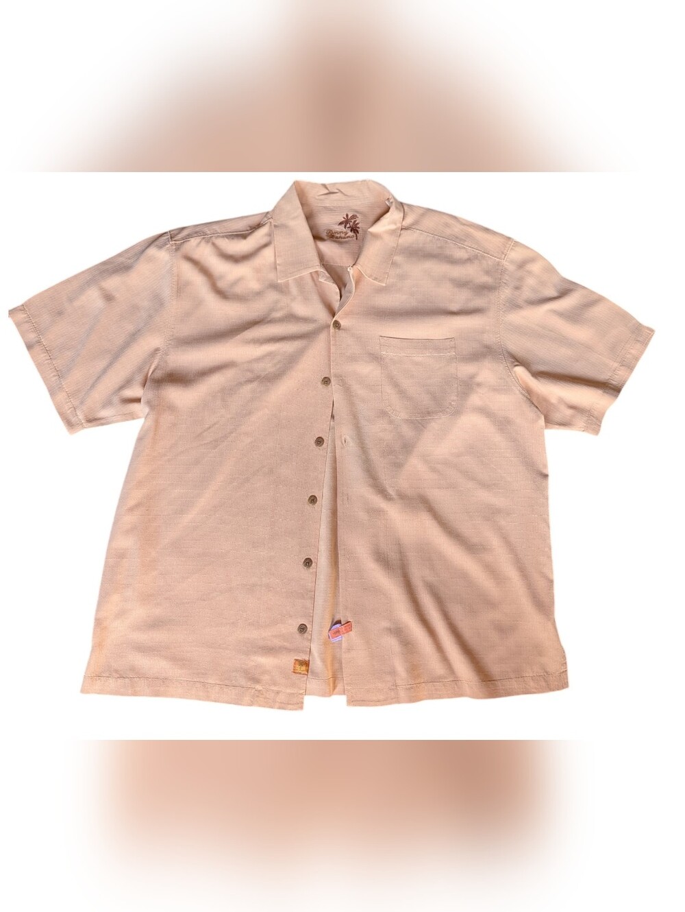 Tommy Bahama XL Silk Peach Men's Shirt Beach Sailing Vacation